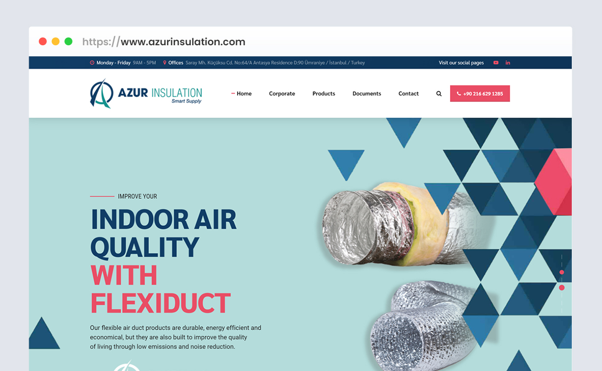 Azur Insulation web tasarım referansı