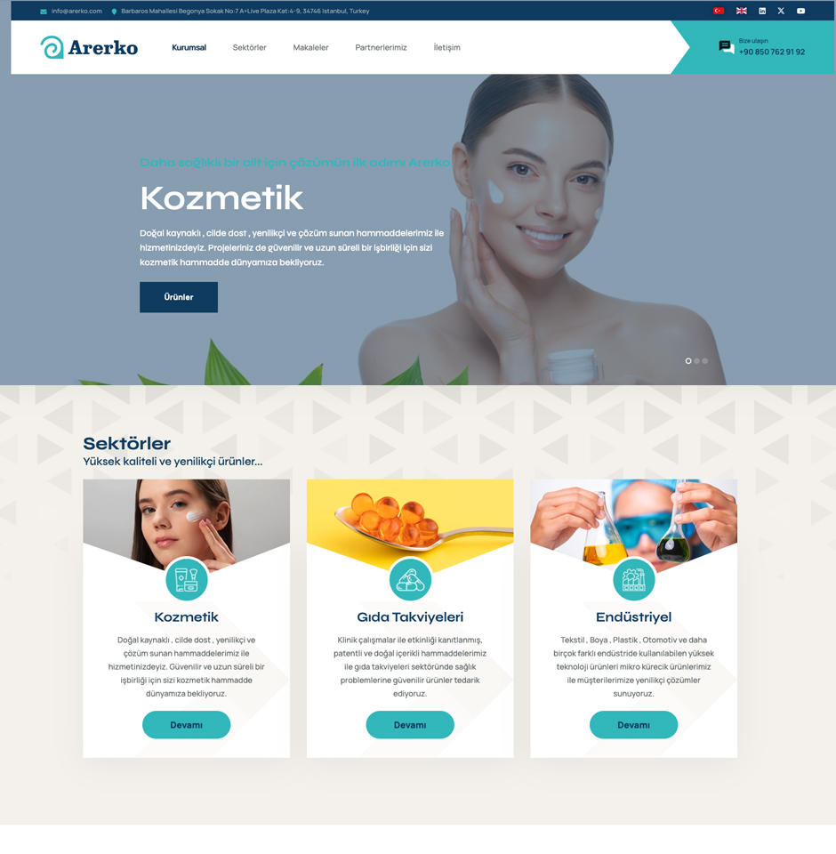 Arerko web tasarım referansı