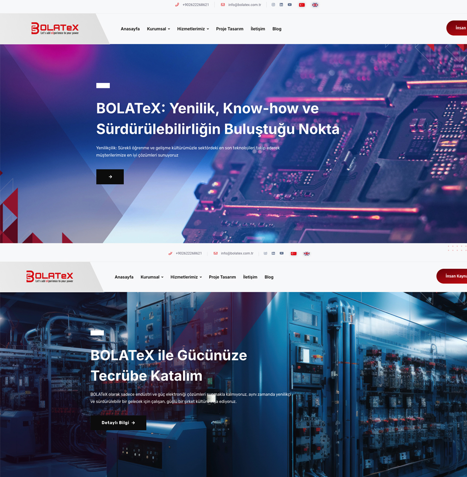 Bolatex web tasarım referansı