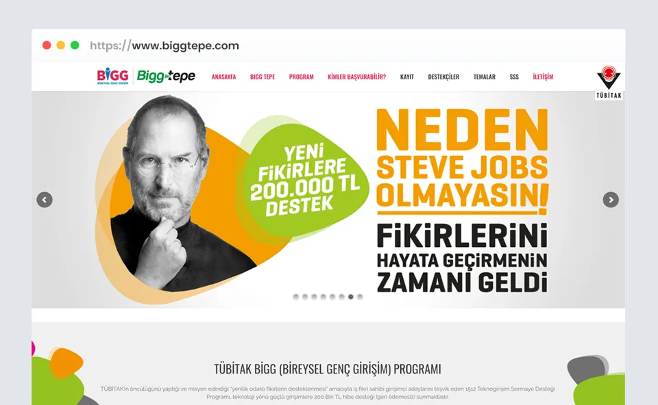Bigg Tepe web sitesi tasarımı