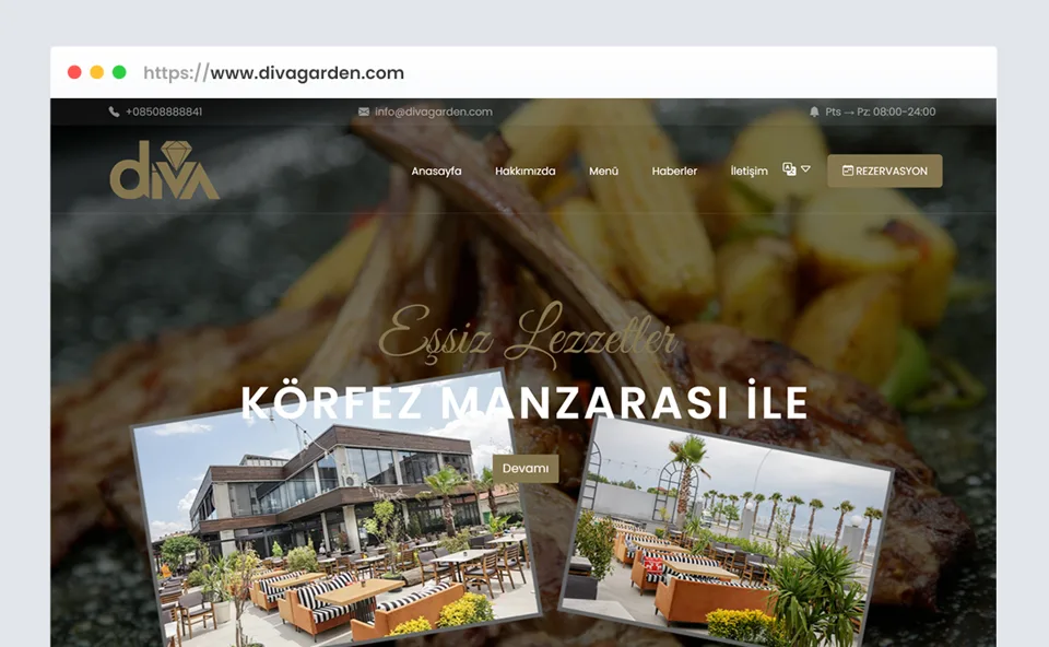 Diva Garden web sitesi tasarımı
