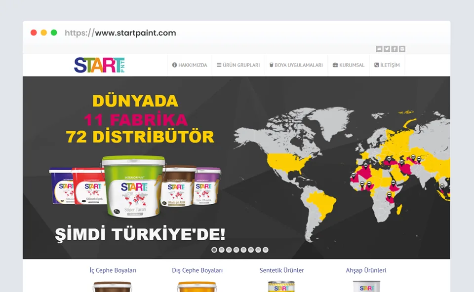 Start Paint web sitesi tasarımı