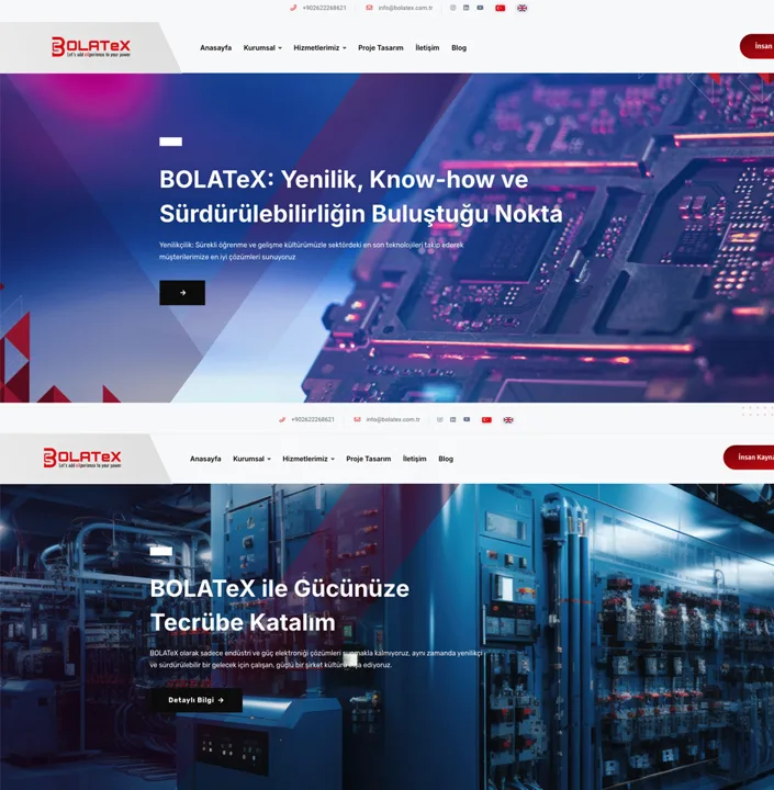 Bolatex web sitesi tasarımı