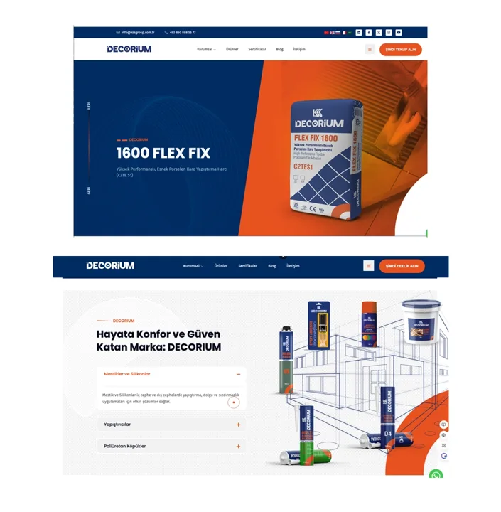Decorium web sitesi tasarımı