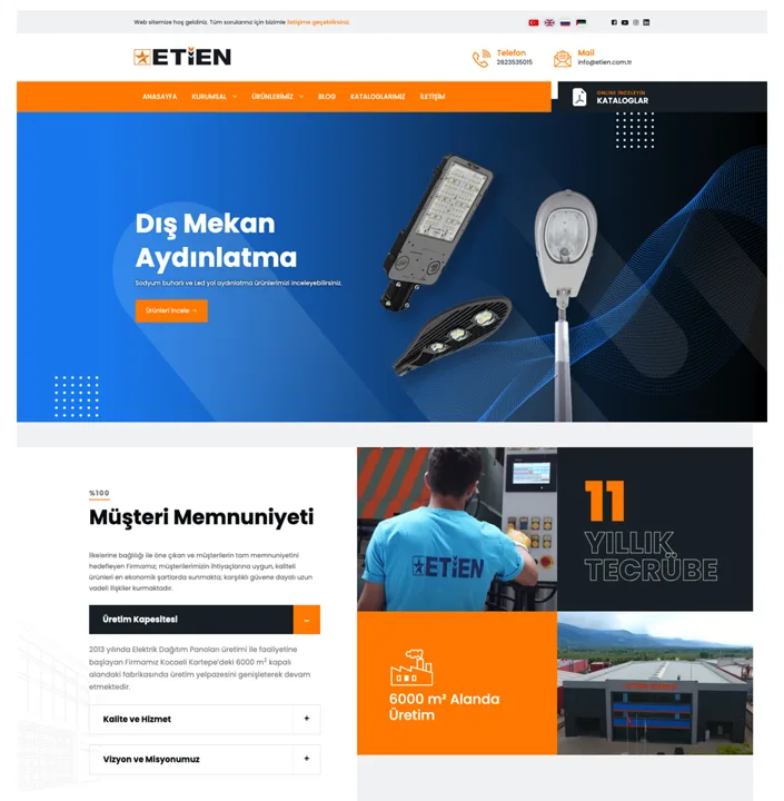 Etien Enerji web sitesi tasarımı