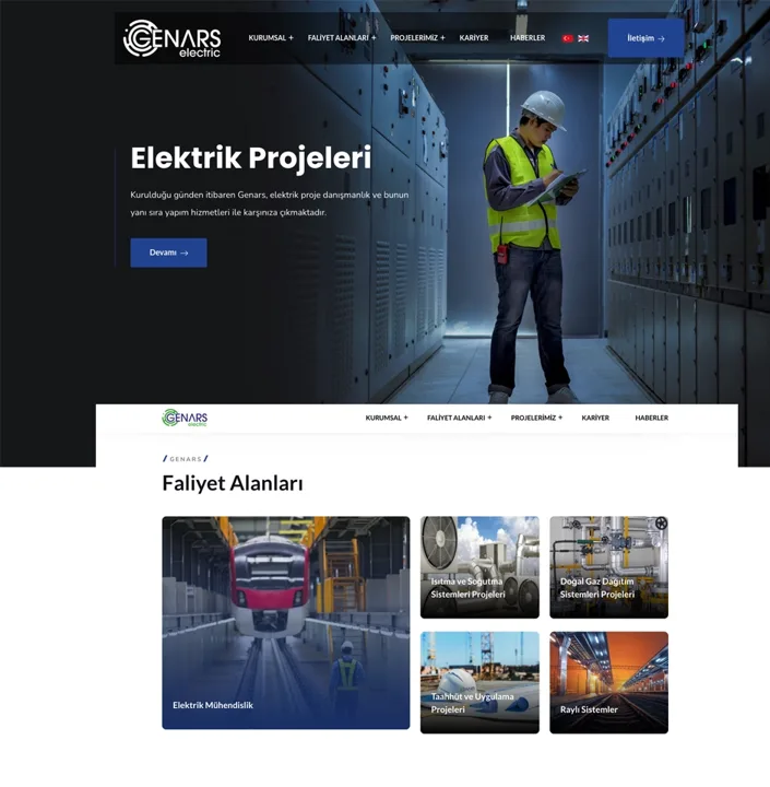 GENARS Elektrik web sitesi tasarımı