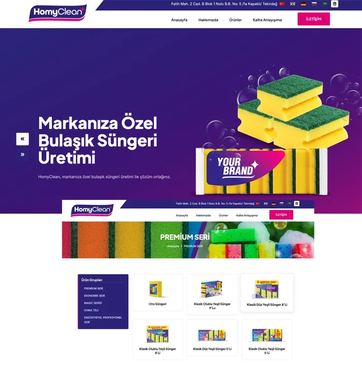 HomyClean web sitesi tasarımı