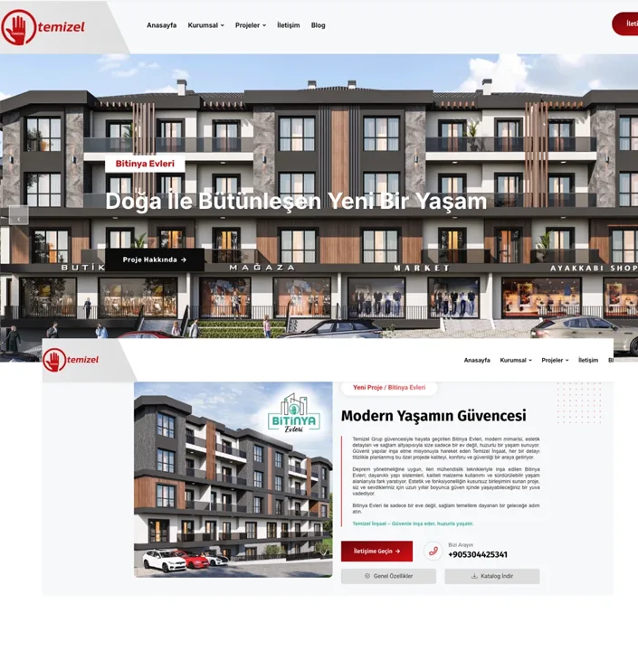 Temizel İnşaat web sitesi tasarımı